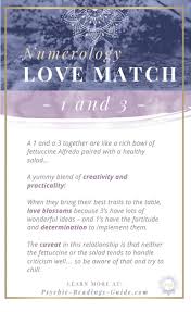 In Numerology A 1 And 3 Love Match Are A Blend Of Creativity And Practicality A Perfect Balance Click To Numerology Numerology Life Path Numerology Numbers