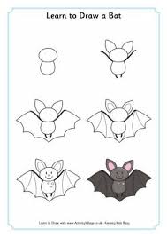 Learn To Draw A Bat Click Through To The Website For The Printable Learn To Draw A Ba In 2020 Charakterzeichnen Einfache Niedliche Zeichnungen Fledermaus Zeichnen