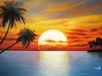  15 Ide Pemandangan Pemandangan Gambar Lukisan Matahari Terbenam