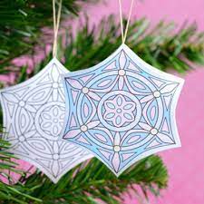 3d papercut christmas ornaments from hattifant Free Coloring Pages Coloring Tutorials Mindy