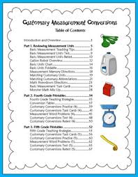 customary measurement conversions activities for 4th and 5th grade