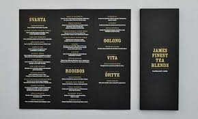 Art Of The Menu James Tea Merchants Tea Merchant Coffee Shop Menu Coffee Shop Branding