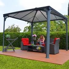 Tonnelle De Jardin 3 6x3 6m Anthracite Et Polycarbonate Gazebo De Patio Belvedere Pergola