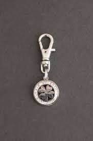 Shamrock Zipper Charm-Four Leaf Clover-St. Patrick's Day-Stainless Steel-Rhinestone-Silver-Tone