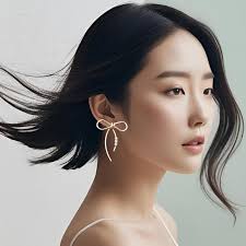 Golden Bow Big Earrings