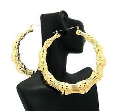 Big Hoop Bamboo Door Knocker Earrings 80s Hip Hop Fashion Womens Girls Jewelry Hip Hop Style Women 90s Hip Hop Fashion 80s Hip Hop Fashion