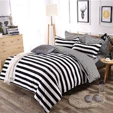 Black And White King Comforter Set On Sale Only 38 05 Buy White And Black Striped Pattern Plain Comfy Bedding Bedsheet Set At Gearbest Store With Free Shipping Comfy Bed Bedding Sets Dorm Bedding Sets