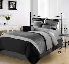 Black And Grey Comforter Set Full Nice 7 Piece Soft Microfiber 3 Tone Embroidered Duvet Cover Set King Black Gray Check More At Http Harmonisproductio Cama King Casal Roupa De Cama Lencois
