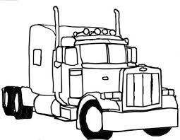 What do you think this truck is carrying? Peterbilt Semi Truck Coloring Pages