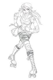 Roller Derby Girl Sketch Graphic Art Roller Derby Girls Roller Derby Skates Roller Derby