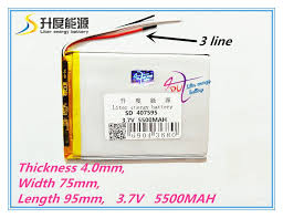 3 Line 407595 Polymer Lithium Battery 7 8 9 Inch Tablet Pc Icoo 3 7v Lithiumion With High Quality 407595 5500mah Tablet Battery Tablet Lithium Battery Polymer