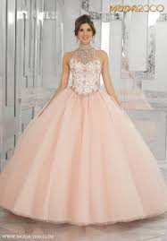 Elegant Blush Pink Halter Quinceanera Dress Follow Us On Instagram For Daily U Quinceanera Dresses Pink Quinceanera Dresses Blush Mori Lee Quinceanera Dresses