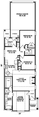 Square footage of narrow homes can vary depending on the number of stories. Narrow House Plans House Plans 136116