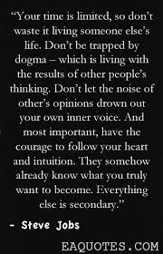 Don T Waste Your Time Living Someone Else S Life Your Time Is Limited So Don T Waste It Living Someone Else S Life Don T Be Trapped By Dogma Witch Is Living Steve Jobs Quotes Job Quotes Inspirational Words