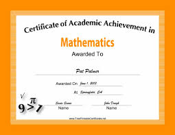 Mathematics Academic Certificate Printable Certificate Printable Certificates Mathematics Certificate Templates