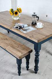 Really stunning dining table with bench design ideas. Farmhouse Dining Table With Reclaimed Wood Top