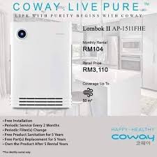 Rbd plasma system built by our very own scientists, the resistive barrier discharge (rbd) plasma and filtration system enhances the oxidation and sterilisation power. Coway Online Hq Coway Lombok 2 Ap 1511 Fhe Air Facebook