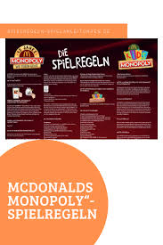 That means for every burger you get a chance to win some epic prizes. Mc Donalds Monopoly Monopoly Spiele Spielanleitung
