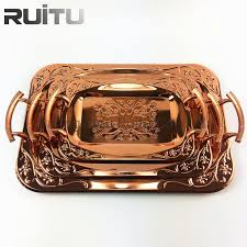 Perfect for everything from baked appetizers to cool and refreshing crudite.a frontgate exclusivemade of quality stainless steelstainless. China Middle Eastern Hotel Party Reception Guests Rectangular Turkish Arab Serving Food Cake Cups Trays With Handle Metal Stainless Steel Copper Serving Arabic Tray China Arabic Tray And Arab Sweet Trays