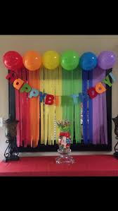 Inflate your balloon with air and create amazing balloon decor arrangements. Rainbow Birthday Decorations Streamers And Balloons Rainbow Birthday Decorations