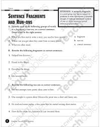 Free writing worksheets from k5 learning; Sentence Fragments And Run Ons Grades 5 6 Printable Test Prep And Tests Skills Sheets