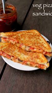 Pizza Sandwich Recipe Grilled Veg Pizza Sandwich Pizza Sandwiches Video Recipe Video Recipes Best Sandwich Recipes Indian Snack Recipes