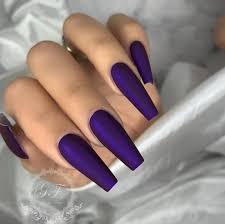 82glam pink purple foil nails. Matte Long Purple Coffin Nails Nail And Manicure Trends