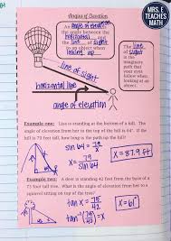Trig Ratios Inb Pages Teaching Geometry High School Math Classroom Math Interactive Notebook