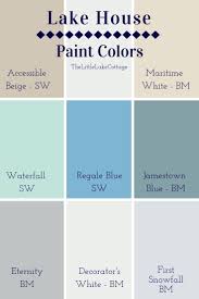 Bright Blues And Calming Neutrals Used Inside Our Lake House We Used Both Benjamin Moore And Sh Paint Colors For Home Lake House Interior Lake Houses Exterior