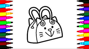 How to draw and coloring handbag, necklace and ring accessories for girl. How To Draw And Color Kitty Bag L Handbag For Kids Coloring Pages Videos For Children L Learn Colors