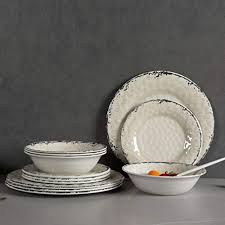 Rustic melamine dinnerware set, service for 4, pale yellow | cabin decor ideas. The 9 Best Outdoor Dinnerware Sets In 2021