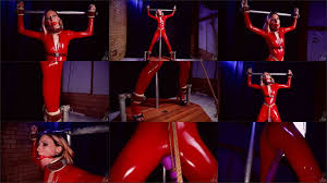 Instagram @ foxxy_sly or twitter @ thefoxxysly. Foxxy In Red Latex Vibed On The Bondage Stand Showsomerestraint At General Download Or Watch Online Bondage Video Bondage Me Cc