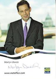 Martyn Davies Weather Television Hand Signed Photo
