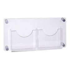 Case magazine/brochure holder is available as wall mounted and as freestanding versions. Azar Displays 2 Pocket Acrylic Wall Mount Brochure Holder 11 H X 23 W X 1 12 D Clear Office Depot