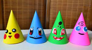 Set Of 12 Pokemon Party Hats Set Of 12 By Craftysistersfinds Pokemon Party 6th Birthday Parties Pokemon