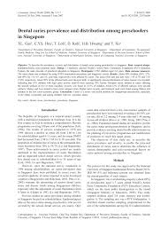 Pdf Dental Caries Prevalence And Distribution Among Preschoolers In Singapore