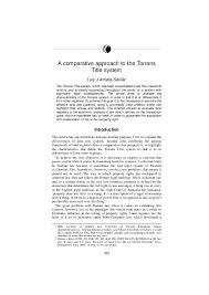 A system for establishing title to real estate in which a claimant first acquires an abstract of title and. Torrens System Research Papers Academia Edu