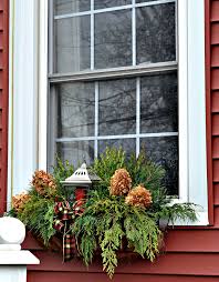 Vector illustration cartoon flat style. Foraged Christmas Window Boxes Red Cottage Chronicles