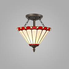 How to install flush mount ceiling light fixture. Tiffany Semi Flush Ceiling Light Www Bespokelights Co Uk