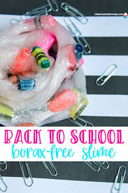 There are only three ingredients in this simple baking soda slime recipe. Borax Free Slime For Back To School Life Is Sweeter By Design