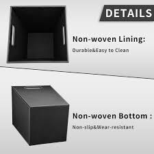 Leather Trash Can Bathroom Wastebasket, Black Garbage Container Bin with  Handles for Bedroom, Powder Rooms, Kitchens, Home, Office and and High  Class Hotel Square 16L