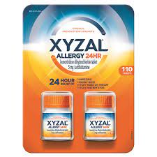 Zyrtec (cetirizine) can help you with some allergy symptoms . Xyzal Allergy 24 Hour Antihistamine 5 Mg 110 Tablets Costco