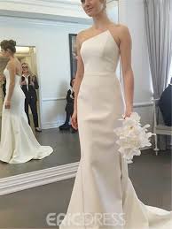 Ericdress Mermaid Matte Satin Sweep Train Wedding Dress Prom Dresses Long Mermaid Sweep Train Wedding Dress Wedding Dress Train