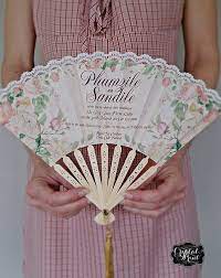 Botanical Fan Invitatiom Wedding Gift Favors Wedding Fans Wedding Card Design