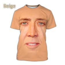Fashion Cage Face T-shirt Funny 3D Nicolas Kim Coppola Graphic T Shirts for  Men Tops Tee Shirts Unisex Women Casual Short Sleeve