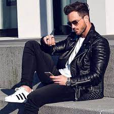 15 Ways To Style Your White Sneakers Adidas Superstar Mens Mens Outfits Leather Jacket