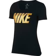 Phoenix suns #34 charles barkley black jersey nwt $65 $202 size: Nike Sportswear Metallic Womens Casual T Shirt Black Gold Sportitude Running