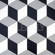 Black And White Diamond Pattern Tile Diamond Cube Illusion Ceramic Wall Tile Grey Black And White Cube Tiles Interiordesign Retaildesign Hospitalitydesign Black Dinding Kotak Kertas Dinding
