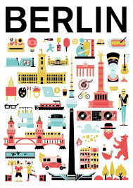 Berlin The Place To Be Vintage Travel Posters Illustrated Map Travel Posters