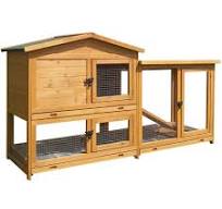 Cage à lapin en bois avec plateau amovible, grande cage pour cochon d'Inde  avec portes, clapier à 2 niveaux avec espace de course : Amazon.ca: ...